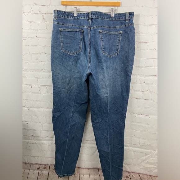 Relativity Jeans Womens Plus Size 20W Medium Wash Straight Leg High Waist - Picture 2 of 6